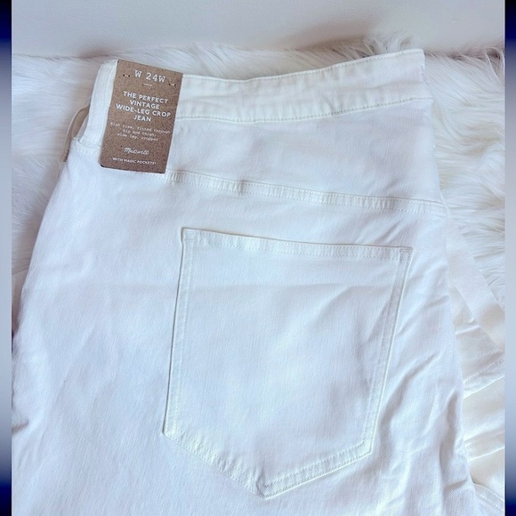 NWT Madewell The Perfect Vintage Wide-Leg Crop Jean Perfect White Size 24W - Picture 6 of 15